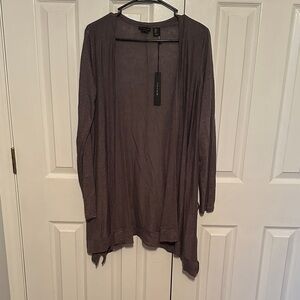 Tahari Women's Open Front Cardigan in Charcoal